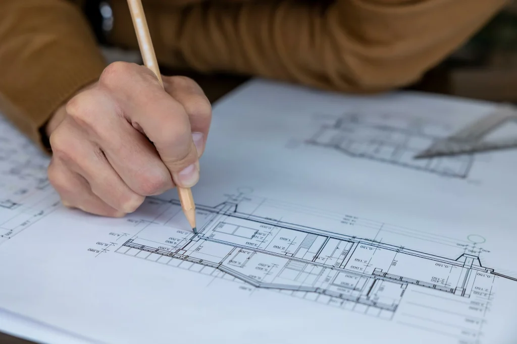 Proiectarea traseului de aspirare pe planul casei