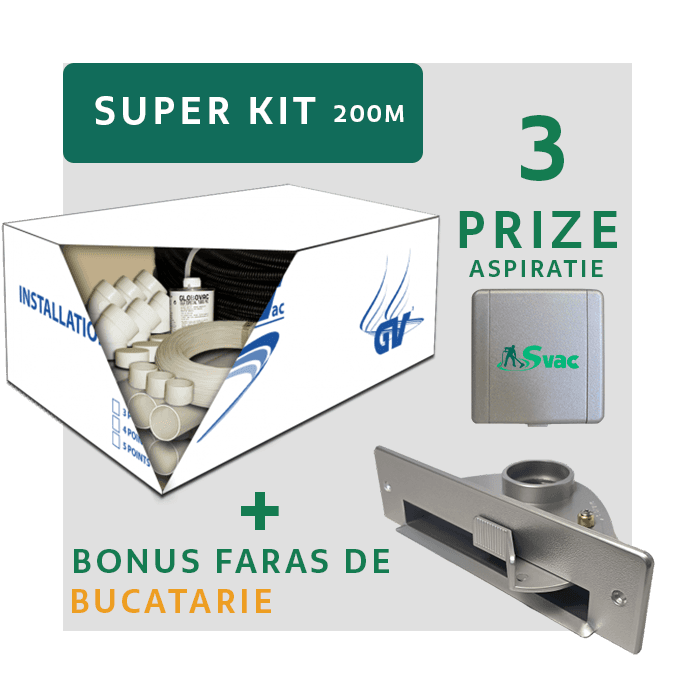 Kit de instalare DELUX pentru 3 prize de aspirație