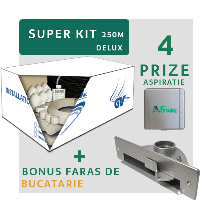 Kit de instalare DELUX pentru 4 prize de aspirație, SVAC