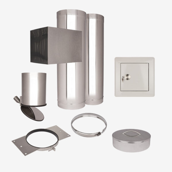 Set complet de tobogan pentru rufe VARIOVAC 2 din inox, 2 niveluri – imagine 3