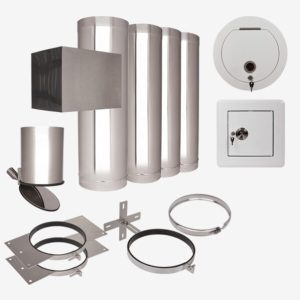 Set complet de tobogan pentru rufe VARIOVAC 3 din inox, 3 niveluri