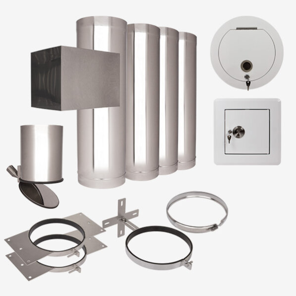 Set complet de tobogan pentru rufe VARIOVAC 3 din inox, 3 niveluri