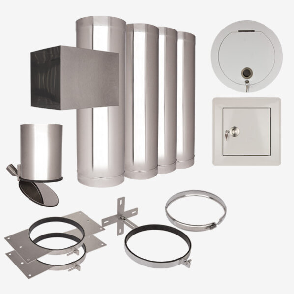 Set complet de tobogan pentru rufe VARIOVAC 3 din inox, 3 niveluri – imagine 5