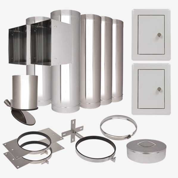 Set complet de tobogan pentru rufe VARIOVAC 4 din inox, 3 niveluri – imagine 3