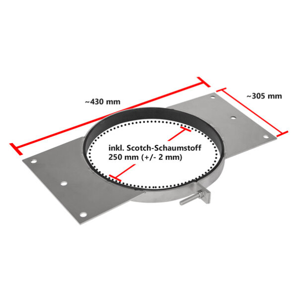 Suport de tub VARIOVAC din inox, pentru planșeu – imagine 3