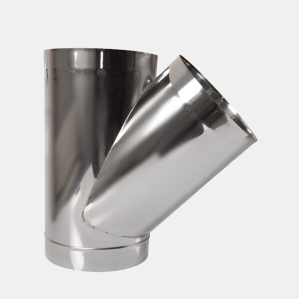 Tub VARIOVAC din inox cu ramificație la 45°, 500 mm – imagine 2